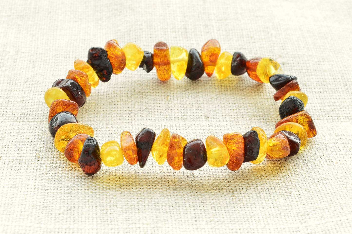 Natural Baltic Amber Bracelet Polished Chips