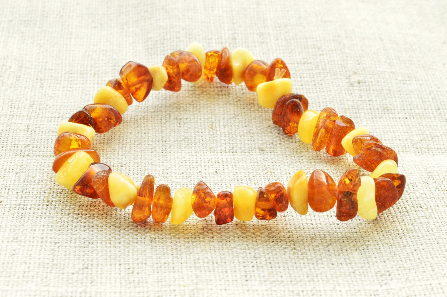 Natural Baltic Amber Bracelet Polished Chips